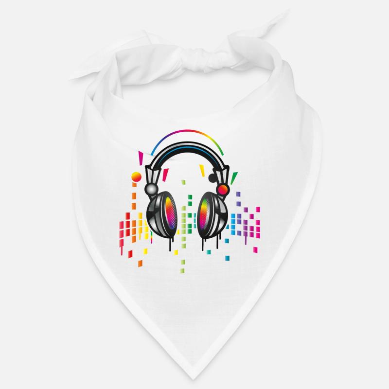 Kopfhörer mit bunter Equalizer Zeichnung Bandana