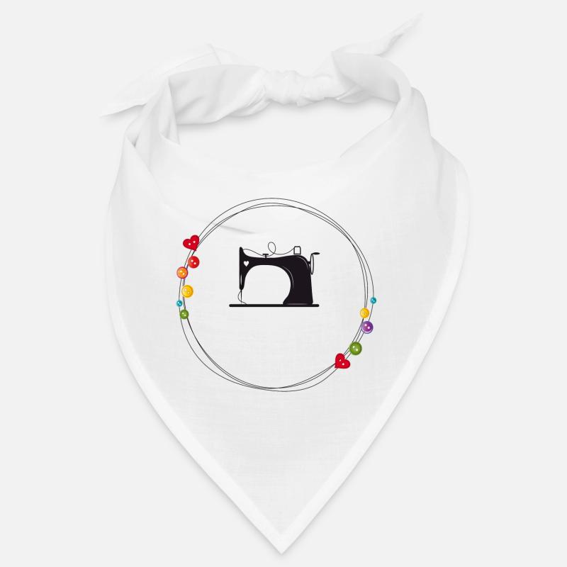 nostalgisch stilisierte Nähmaschine mit Knöpfe Bandana