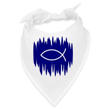 Jesusfisch Ichthys Fisch Fische - Bandana - Weiß - Vorne