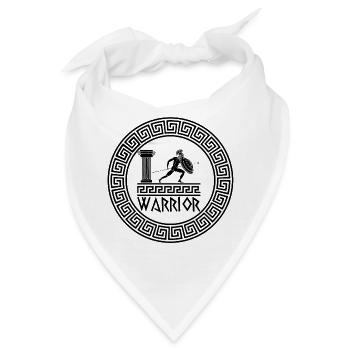 Antiker griechischer Krieger (Schwarz) - Bandana - Weiß - Vorne