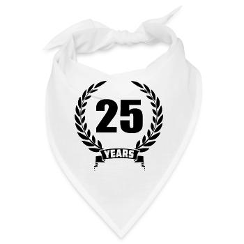 Lorbeerkranz 25 Jahre - Bandana - Weiß - Vorne