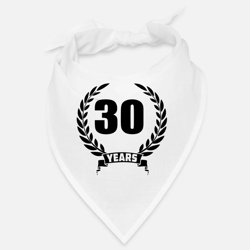 Couronne de laurier 30 ans avec numéro et année de bannière Bandana