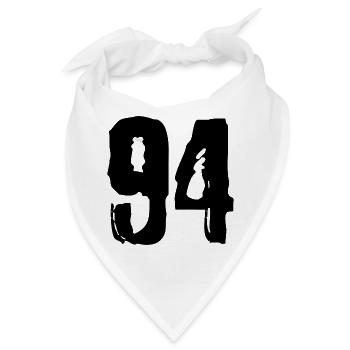 94 Zahl Trikot - Bandana - Weiß - Vorne