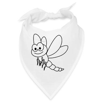Drachenfliege libelle - Bandana - Weiß - Vorne
