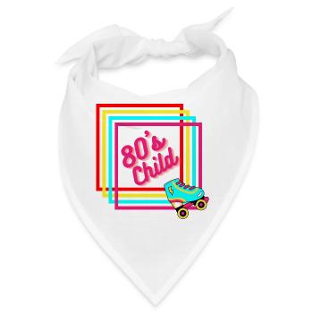 80's Child - Retro Birthday - Bandana - Weiß - Vorne