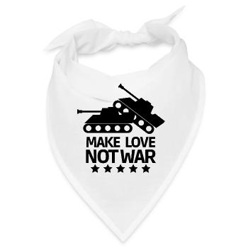 Krieg, Antikrieg, gegen Krieg - Bandana - Weiß - Vorne