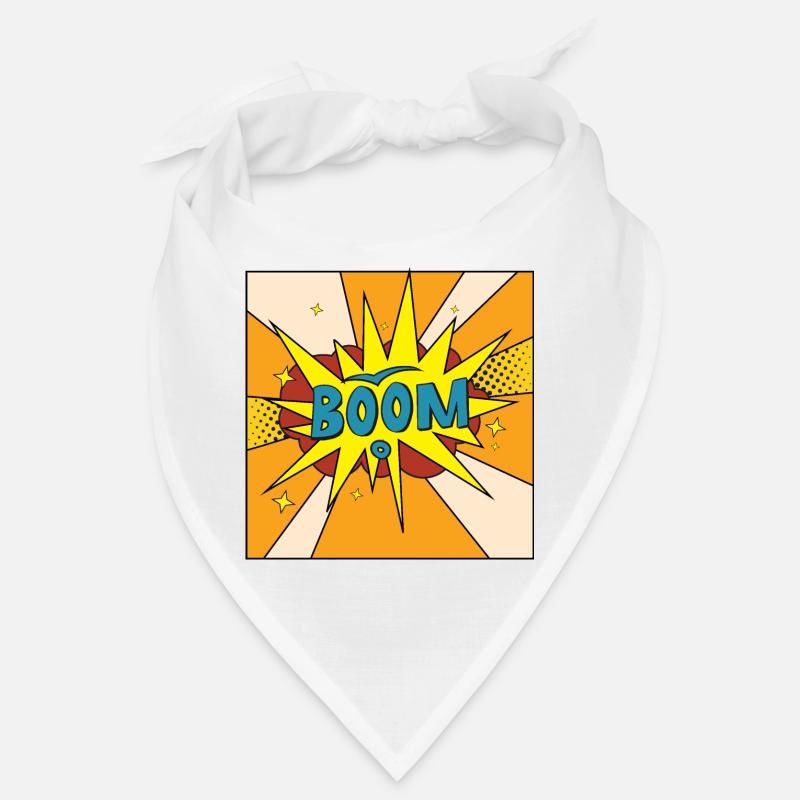 Boom Comic Explosion Stil - Bandana - Weiß