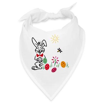 Osterhase Osterfest - Bandana - Weiß - Vorne