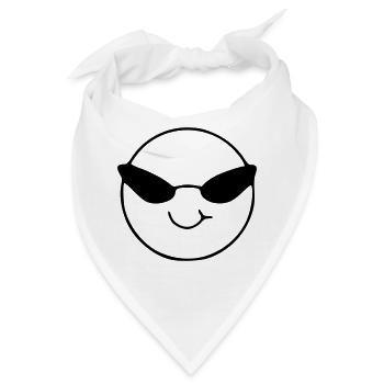 Emoji Skizze cool schwarz - Bandana - Weiß - Vorne