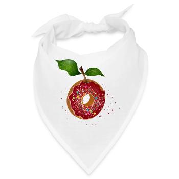 witziger Donut mit bunten Streusel und Blätter - Bandana - Weiß - Vorne