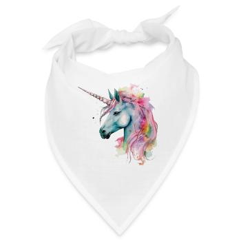Einhorn Magie Fantasie Fabel Bunt Farben Kunst - Bandana - Weiß - Vorne