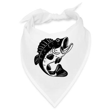 Angeln, Angelfreund, Angelrute - Bandana - Weiß - Vorne