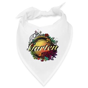 bunter Garten in Jugendstil Glasfenster Optik - Bandana - Weiß - Vorne