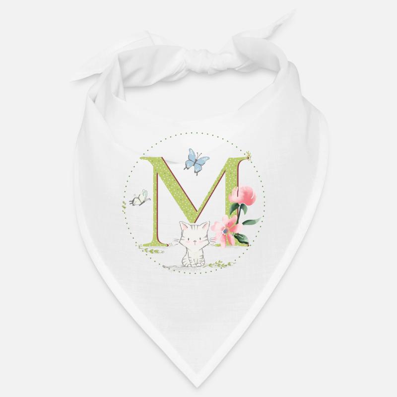 Lettre initiale M avec chat Bandana