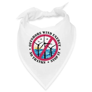 Offshore Windkraft Nein Danke, Stopp - Bandana - Weiß - Vorne