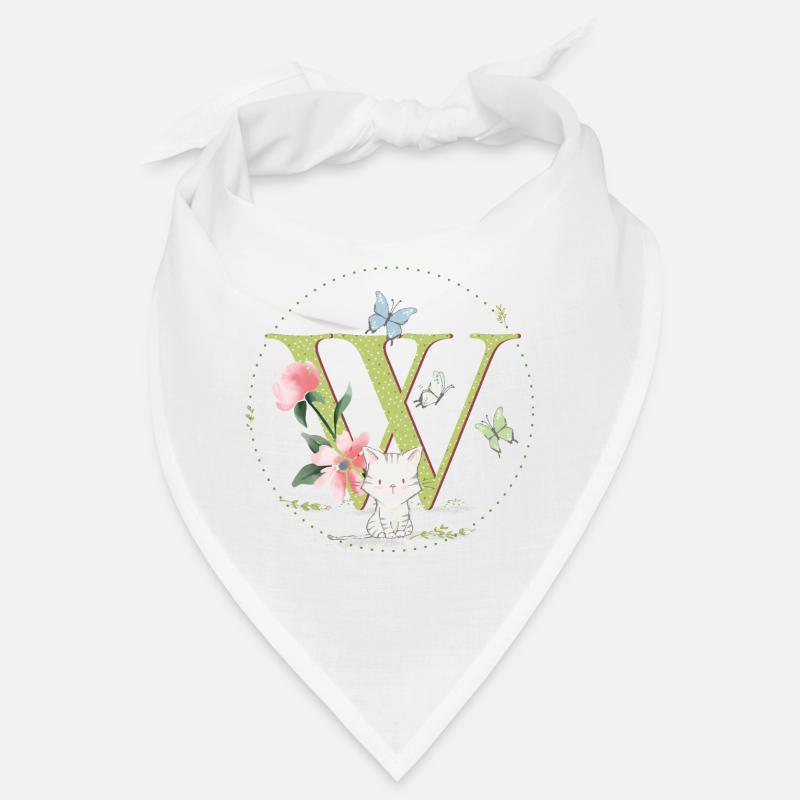 Initial letter W with cat Bandana