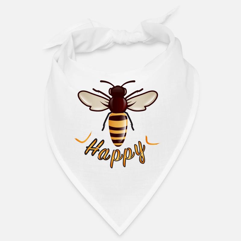 jaune Lettrage heureux avec abeille stylisée Bandana