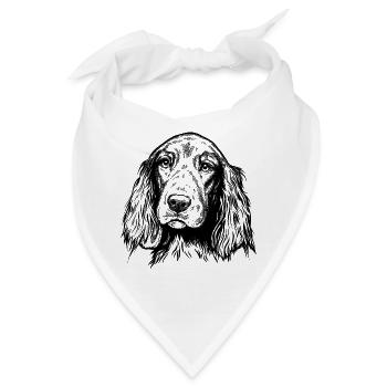 Irish Setter Portrait - Bandana - Weiß - Vorne