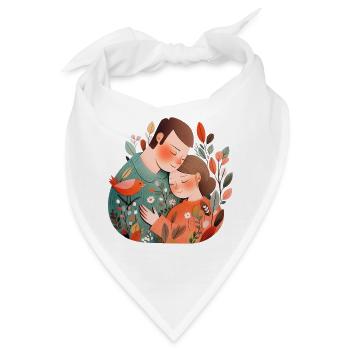 Verliebtes Pärchen - Bandana - Weiß - Vorne