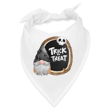 Halloween, Süßes oder Saures, Gnom - Bandana - Weiß - Vorne