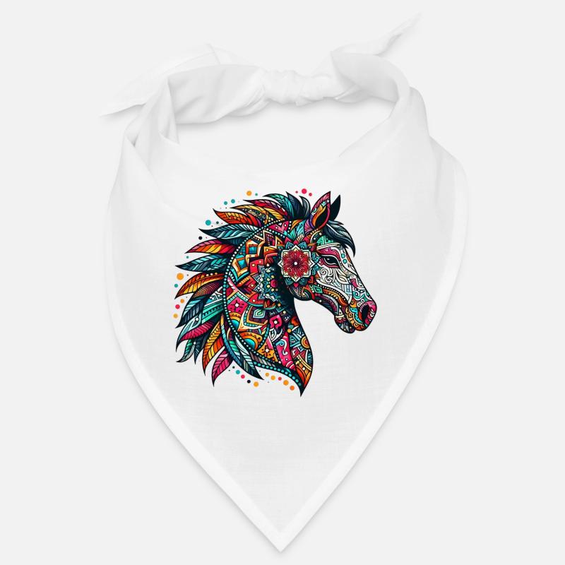 Cheval décoré de Mandalas Bandana