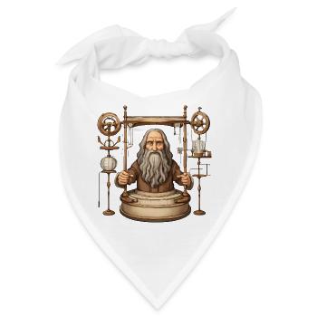 Leonardo da Vinci Erfinder, Erfindung, Genie - Bandana - Weiß - Vorne
