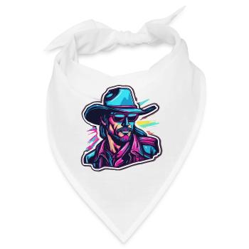 Cowboy / Wilde Westen / Wüste / Lasso / Rodeo - Bandana - Weiß - Vorne