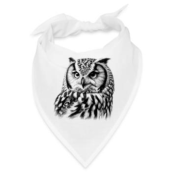 Eule - Bandana - Weiß - Vorne
