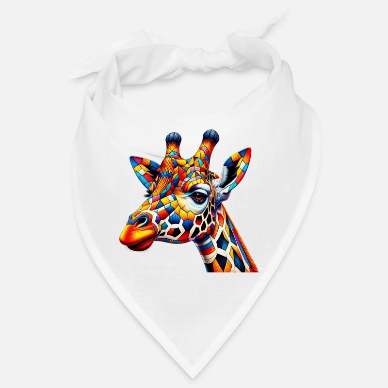 Girafe colorée et peinte comme Arlequin Bandana