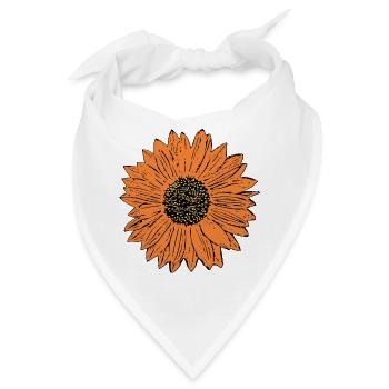 Orangene Blume Geschenk für sie zum Geburtstag  - Bandana - Weiß - Vorne