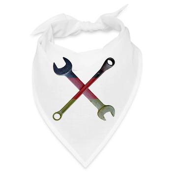 Deutsche Flaggenwerkzeug Kreuz - Bandana - Weiß - Vorne