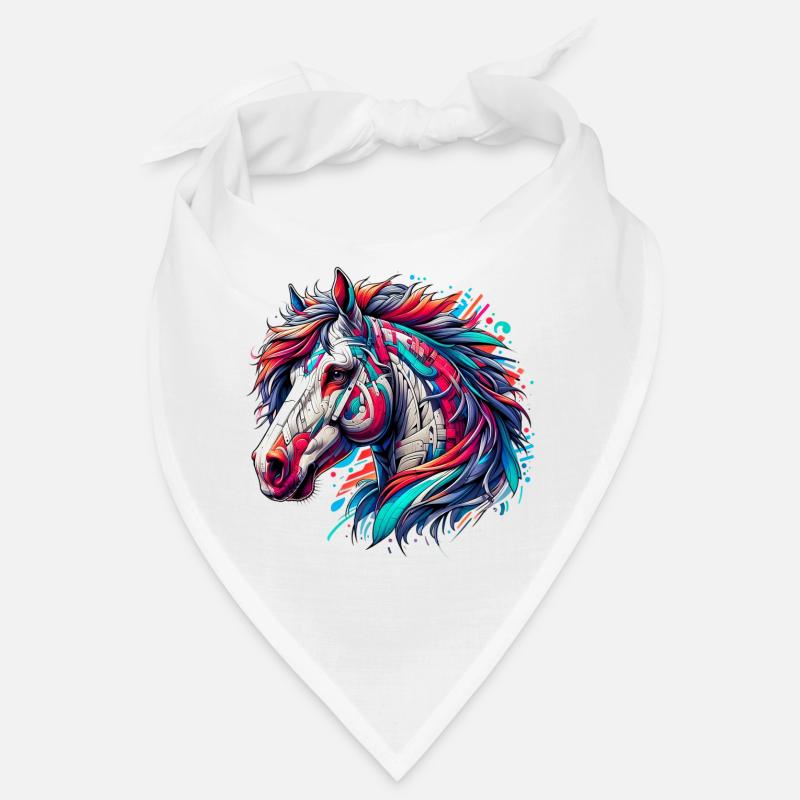 Pferd - Bandana - Weiß