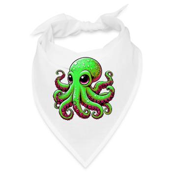 Krake - Bandana - Weiß - Vorne