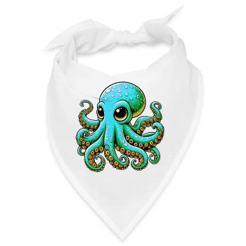Krake - Bandana - Weiß - Vorne