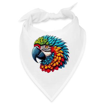 Papagei - Bandana - Weiß - Vorne