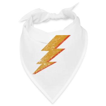 Grunge Style Rot & Gelb Blitz - Bandana - Weiß - Vorne