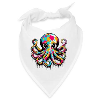 Krake - Bandana - Weiß - Vorne