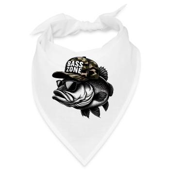 gestreifte Basszone - Bandana - Weiß - Vorne