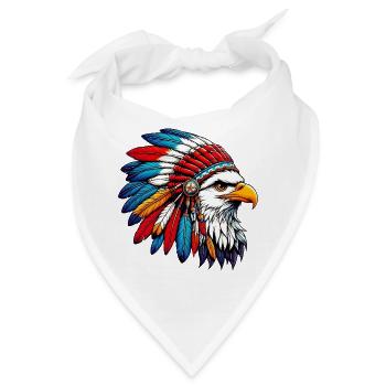 Indianer Adler Amerikanische Rothaut - Bandana - Weiß - Vorne