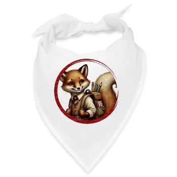 Schulstart mit Stil: Fuchs für Schulanfänger - Bandana - Weiß - Vorne