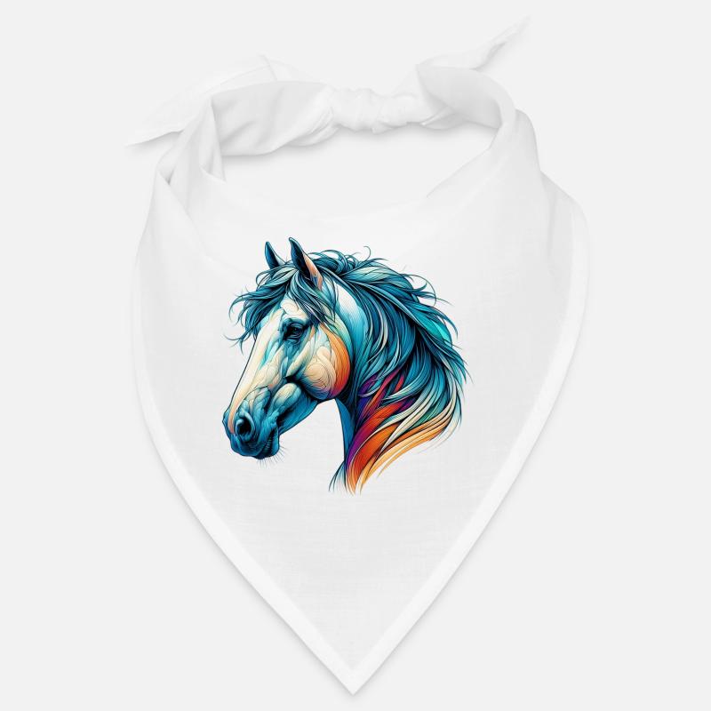 Pferd - Bandana - Weiß