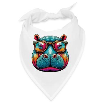 Nilpferd - Bandana - Weiß - Vorne