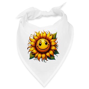 Sonnenblume - Bandana - Weiß - Vorne