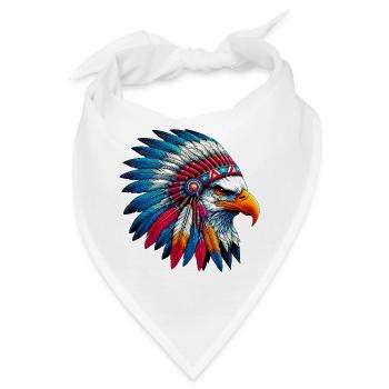 Amerikanischer Indianer Adler Amerikanische Rothaut - Bandana - Weiß - Vorne