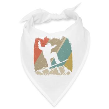 Alpiner Retro-Snowboarder - Bandana - Weiß - Vorne