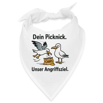 Dein Picknick Unser Angriffsziel - Bandana - Weiß - Vorne
