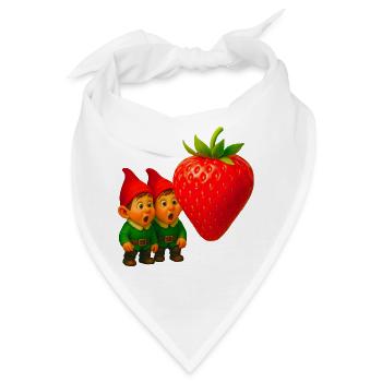 Zwerge und Erdbeere - Bandana - Weiß - Vorne
