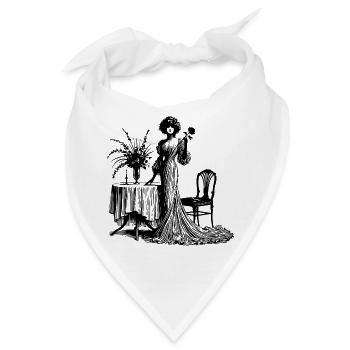 Elegantes Kleid mit floralen Details - Bandana - Weiß - Vorne