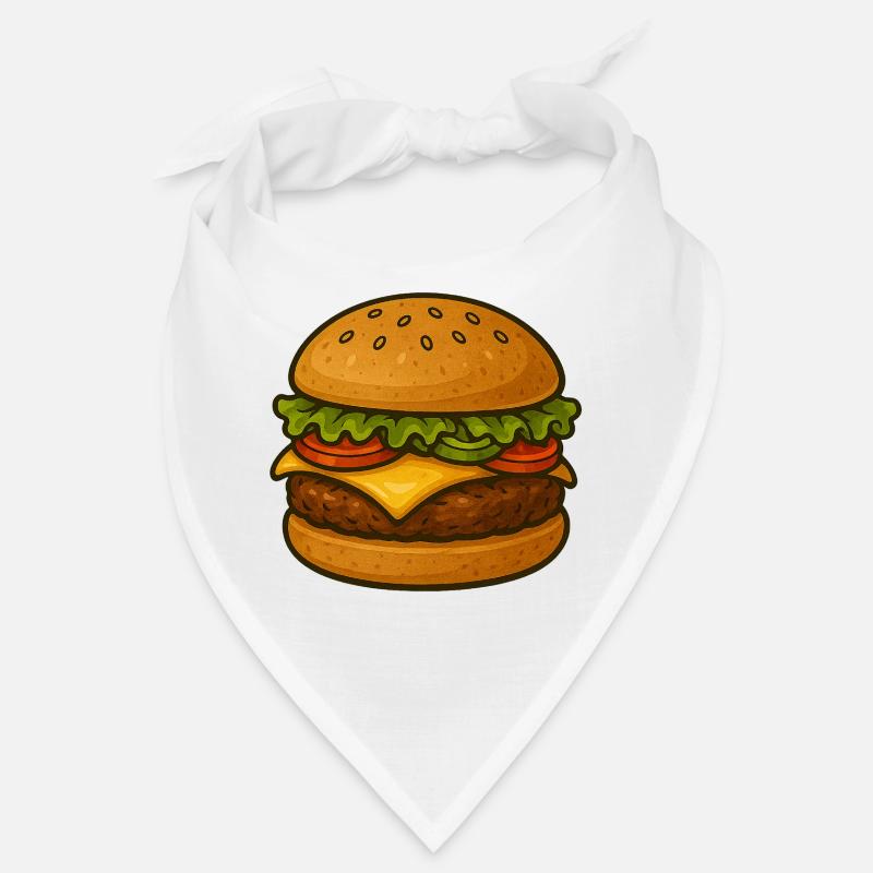 Expressive burger design with green accents Bandana