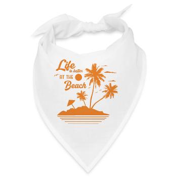 Sonnenuntergang am Palmstrand - Bandana - Weiß - Vorne